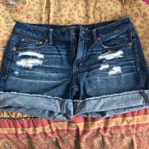 American Eagle distressed denim shorts